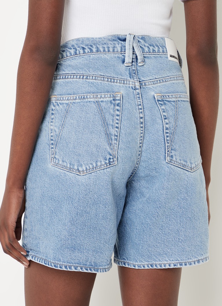 Pantaloni scurți din denim Sheaari cu talie înaltă și croială dreaptă de la ARMEDANGELS