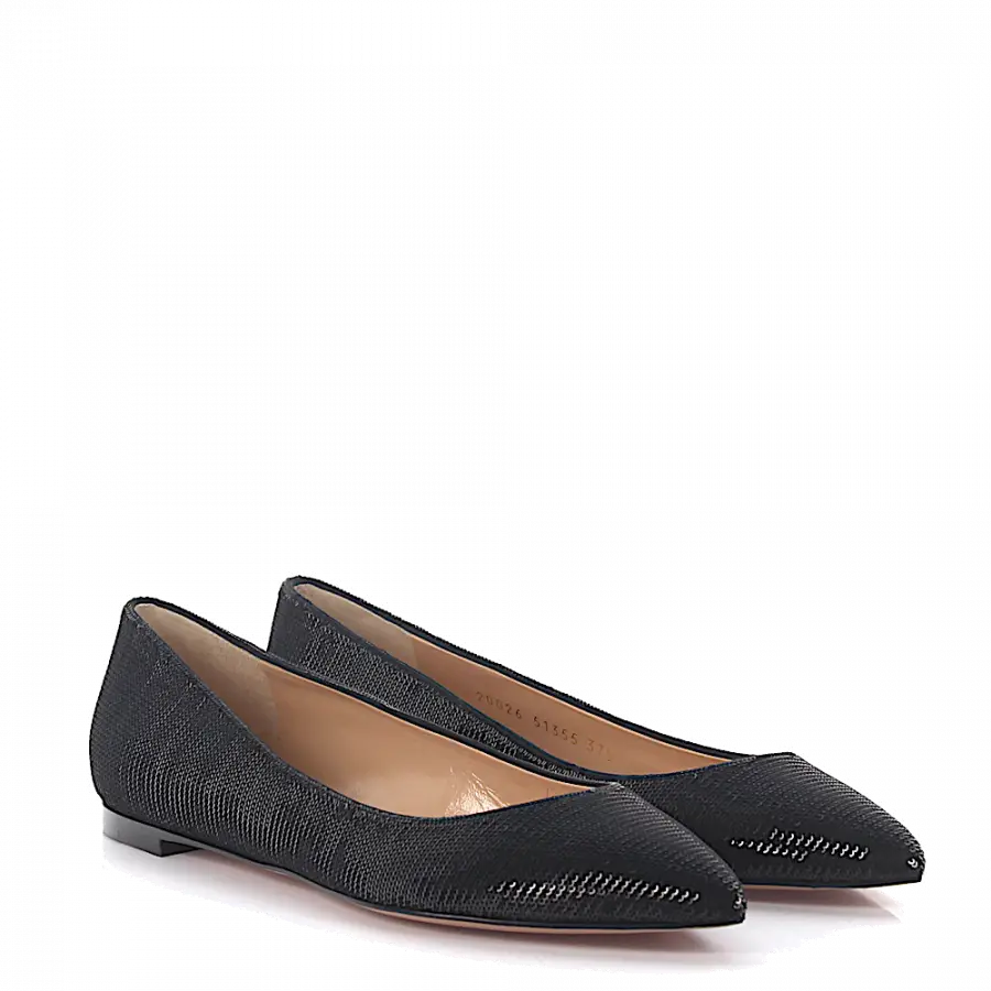 Gianvito Rossi - Ballerinas Klassisch Palladium Pailletten - schwarz