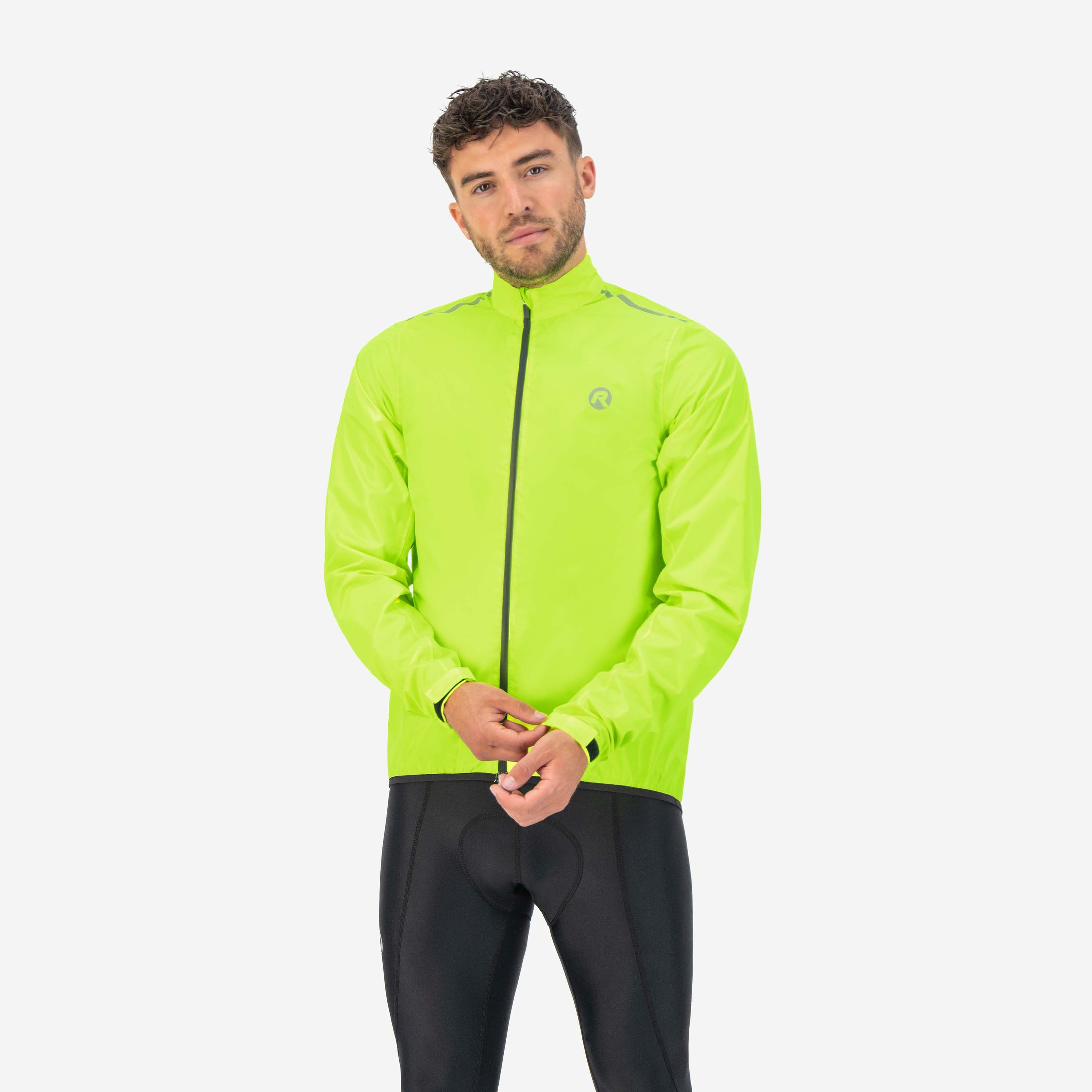 Rogelli Core Fluor Yellow Herren Fahrrad Regenjacke