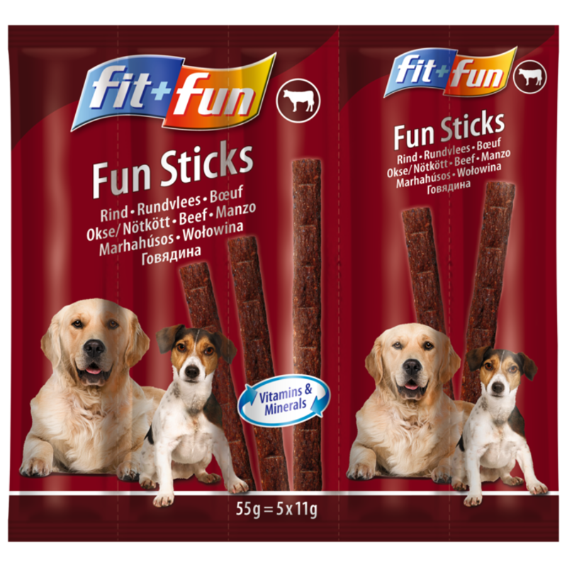 FIT+FUN Snacks FIT+FUN Fun Sticks 20x55g Rind