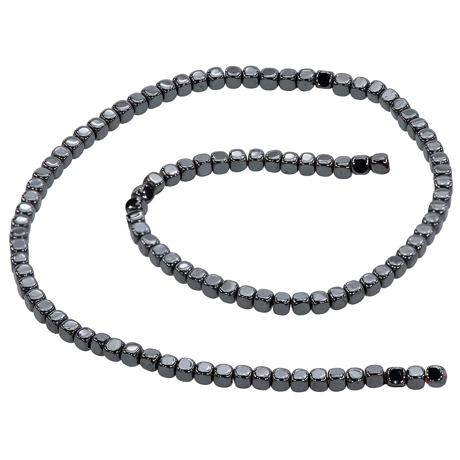 Glasmosaik Perlenkette Würfel, schwarz