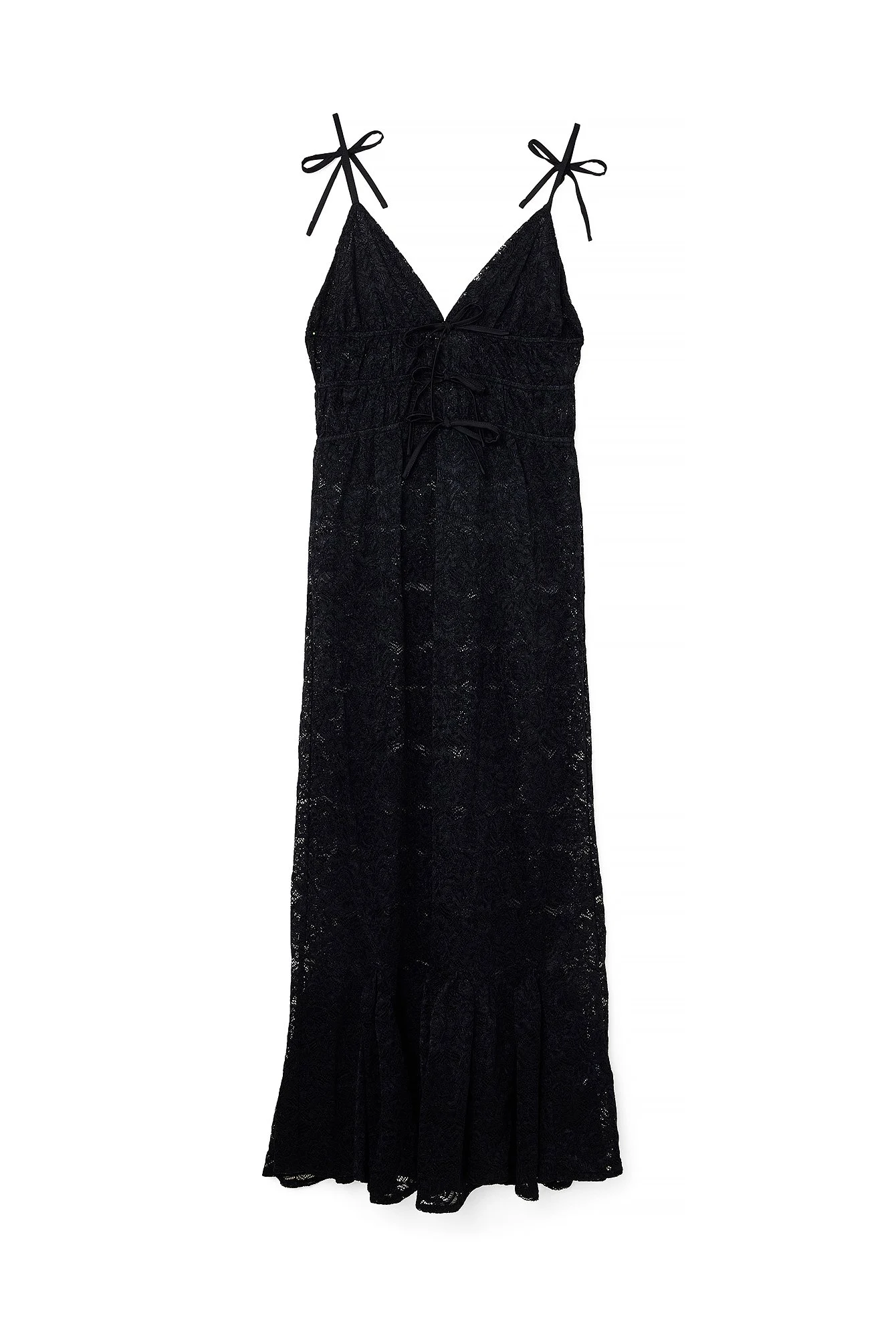 Draped Lace Midi Dress