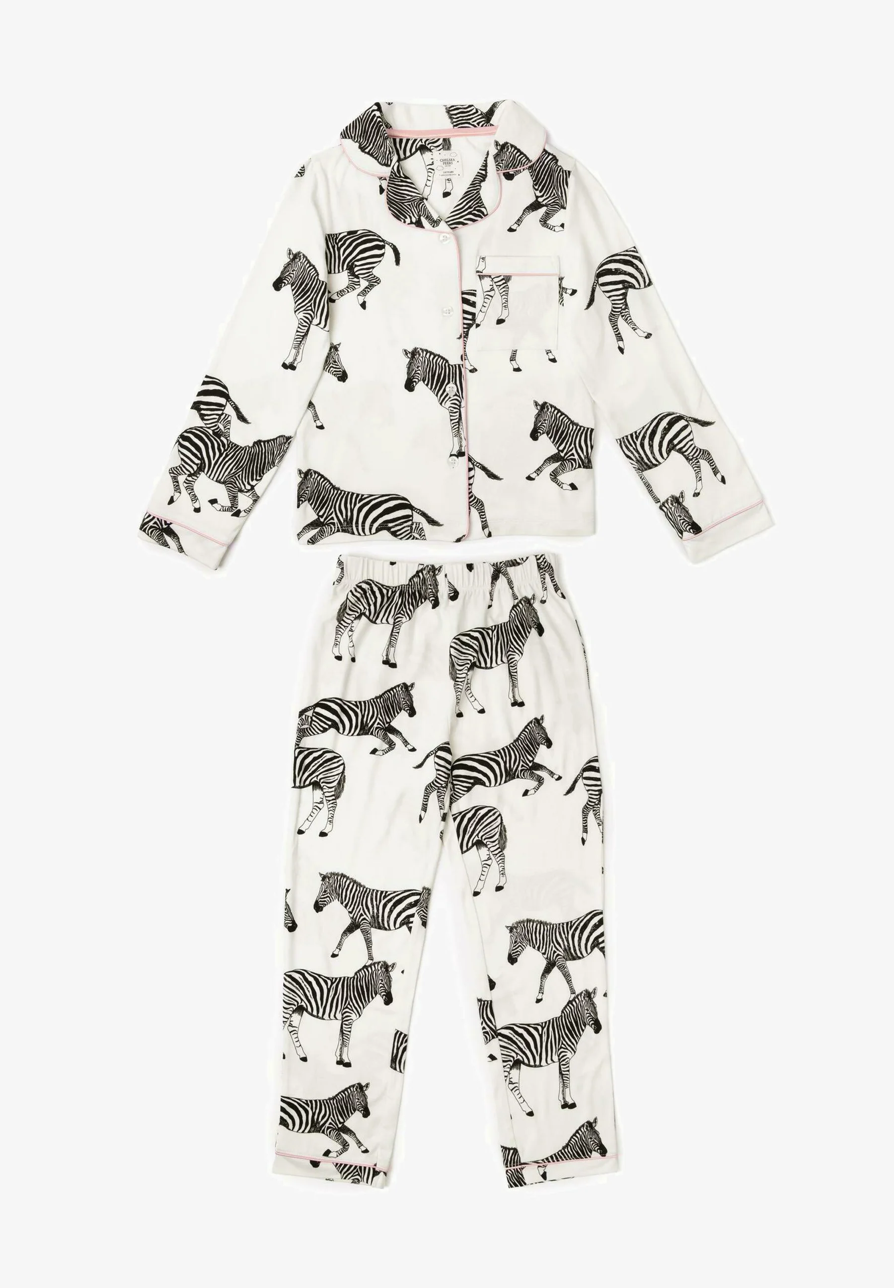 Chelsea Peers CONJUNTO DE PAJARITA CON ESTAMPADO DE CEBRA Y CUELLO REVERSO - Pijama