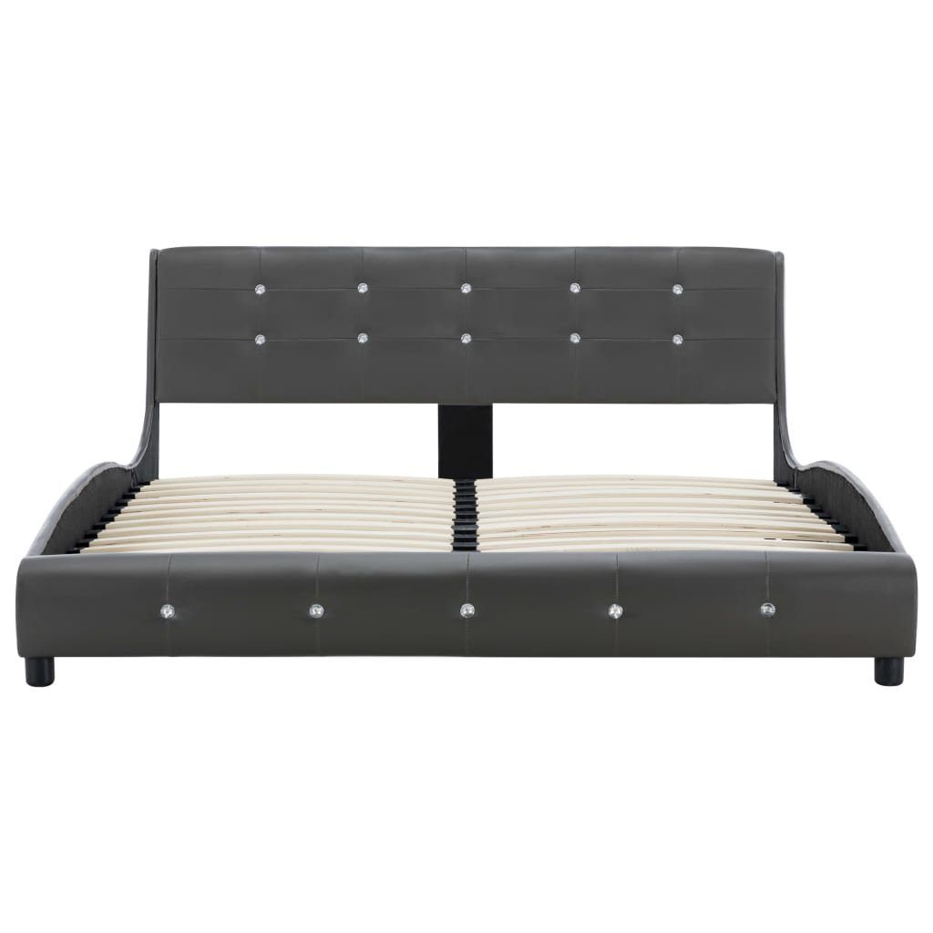 vidaXL Bett Bett mit Memory-Schaum-Matratze Grau Kunstleder 140x200cm