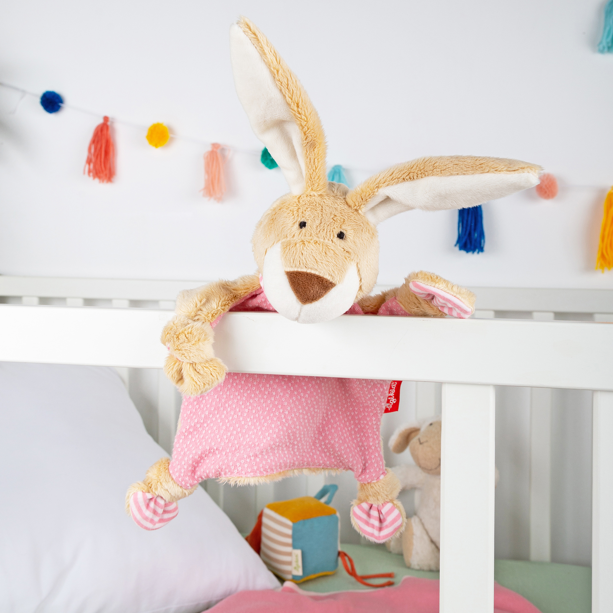 Namensschnuffeltuch Hase rosa