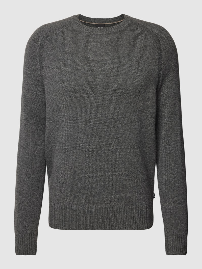 Kaschmirpullover mit Rundhalsausschnitt Modell 'Maglio' in anthrazit