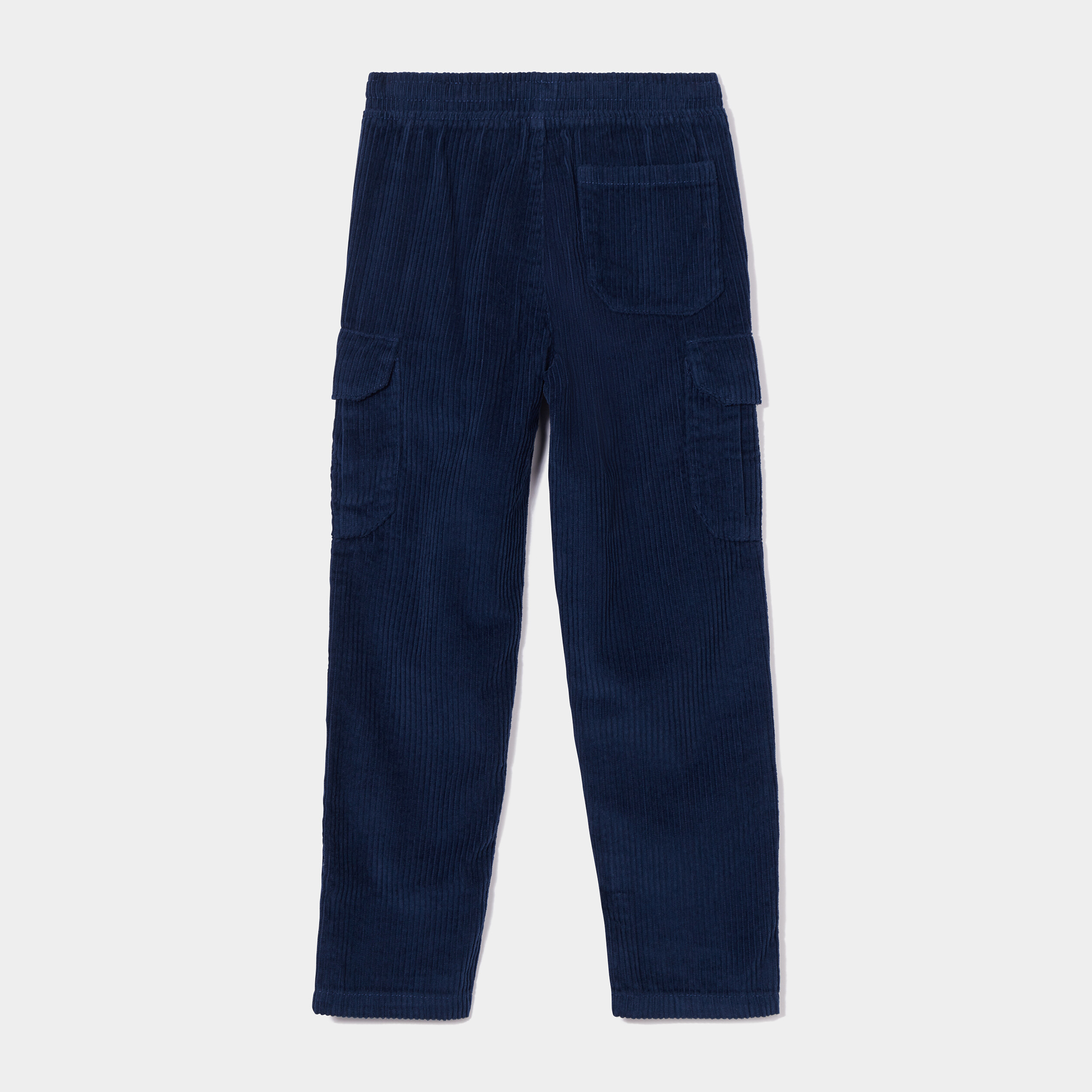 Pantalon cargo velours côtelé coton bleu marine garçon | La Halle