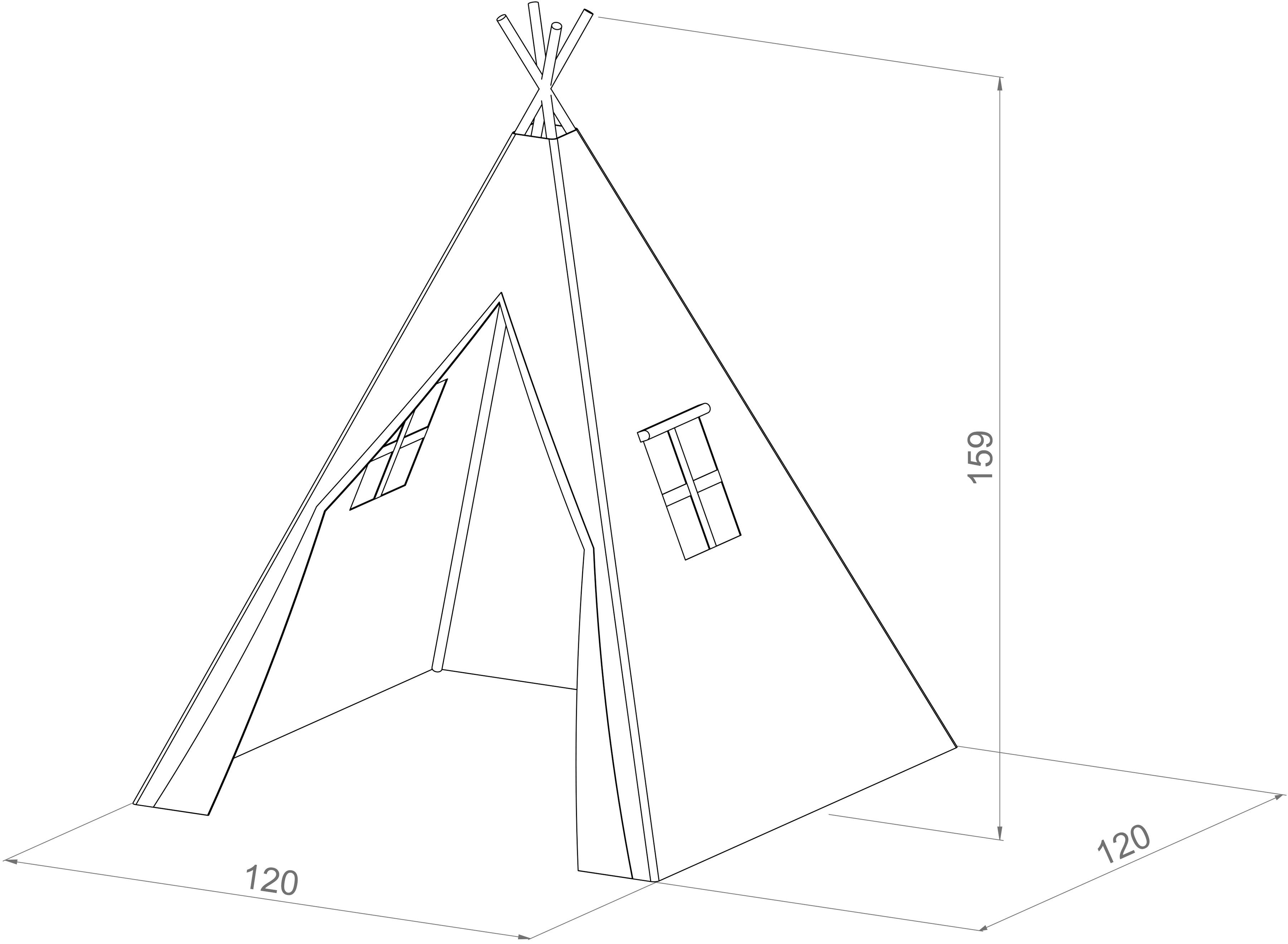 Sunny Tipi-Zelt Alba, für Kinder, BxLxH: 120x120x159 cm
