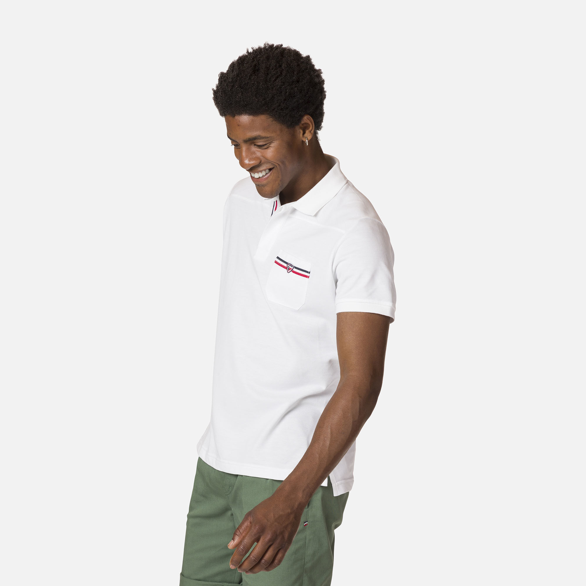 Polo logo à poche homme