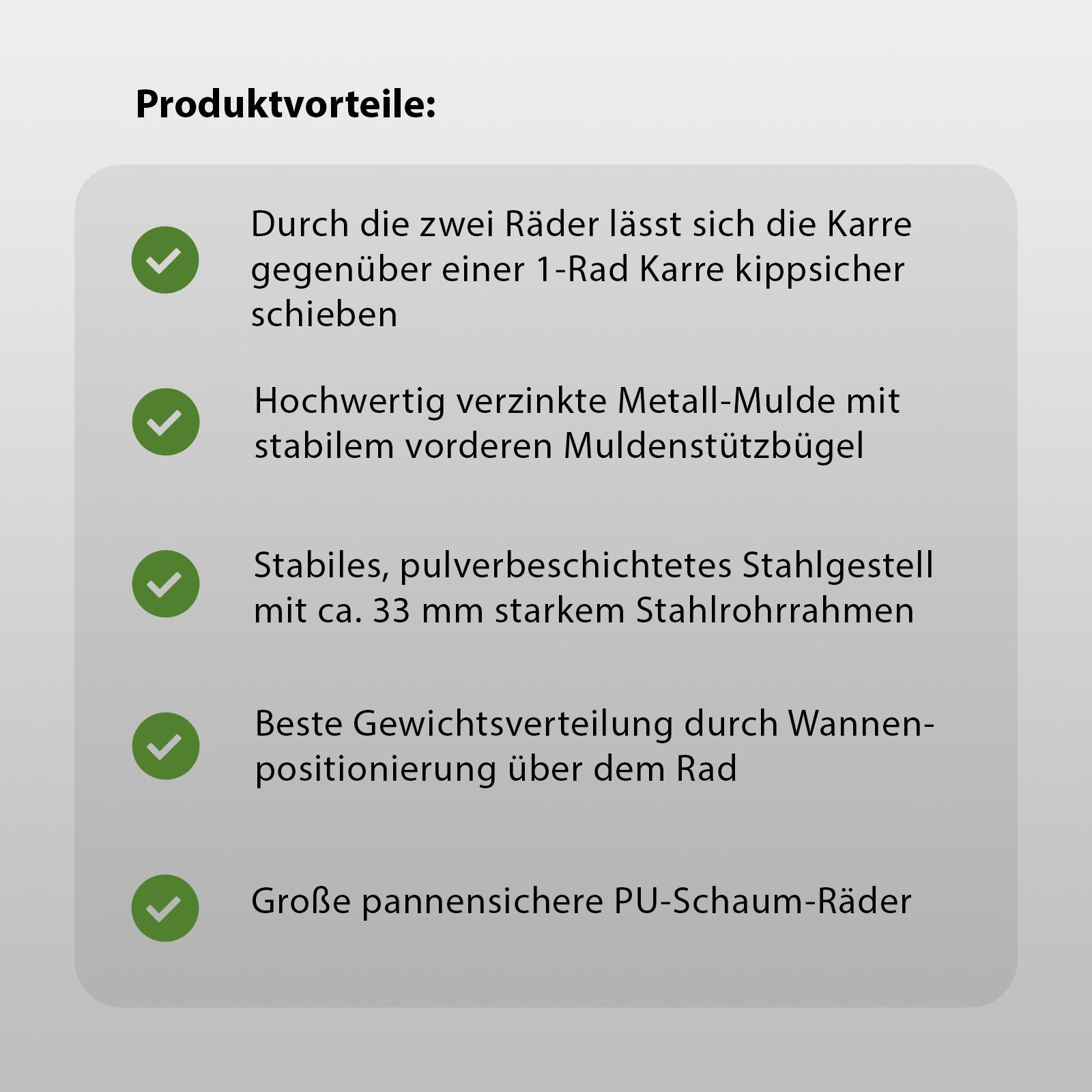 TRUTZHOLM Schubkarre Schubkarre Schiebkarre Gartenkarre Zweiradkarre 2-Rad PU Rad 150l