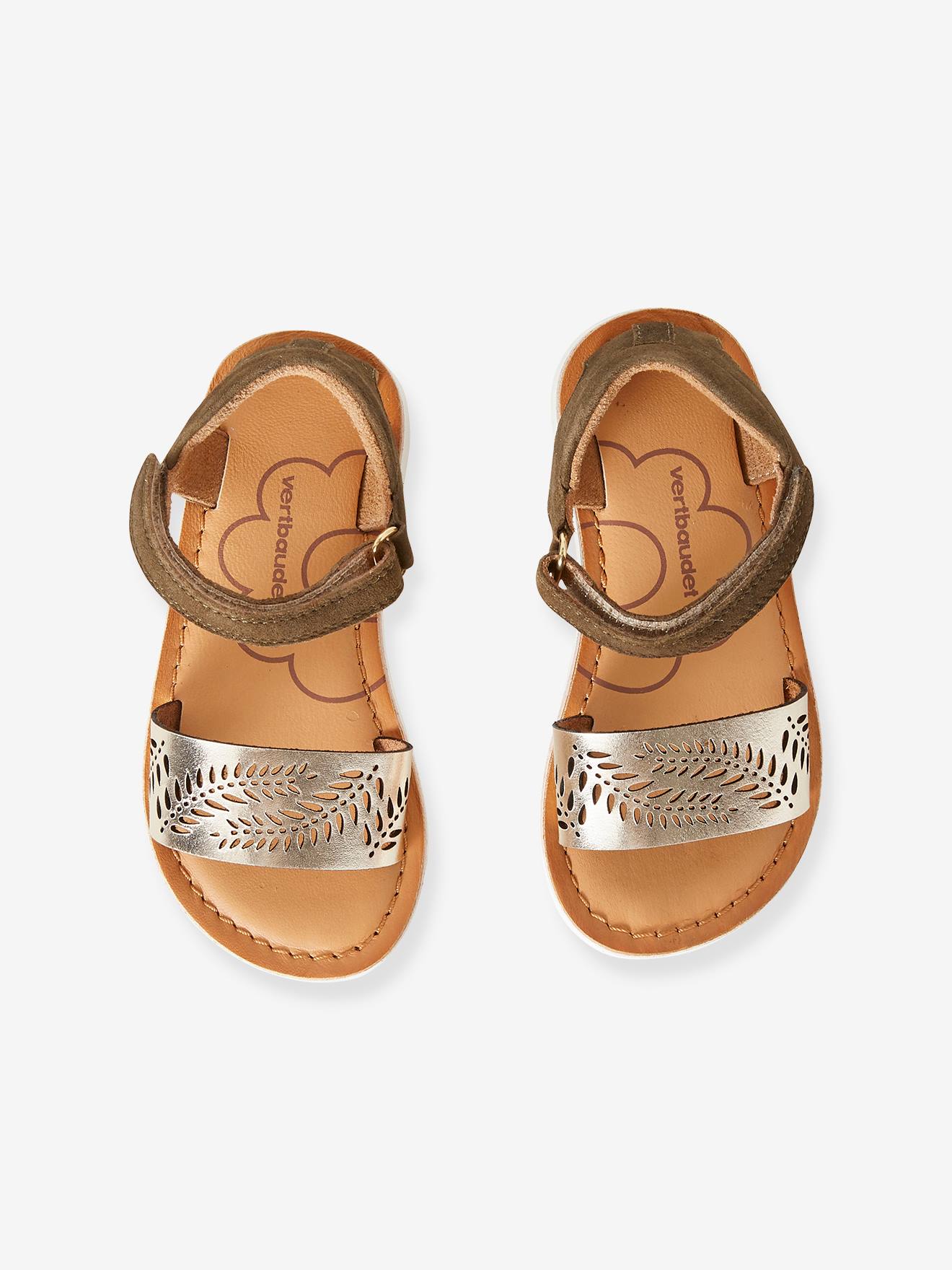 Vertbaudet Mädchen Sandalen mit Anziehtrick - khaki