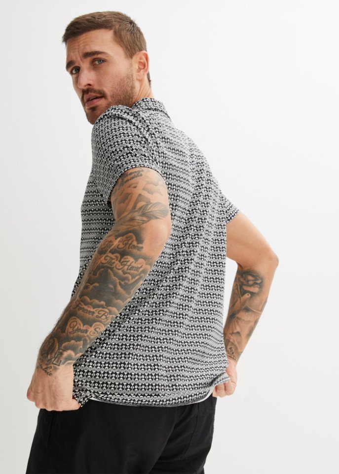Poloshirt, Kurzarm mit Komfortschnitt und Minimaldruck