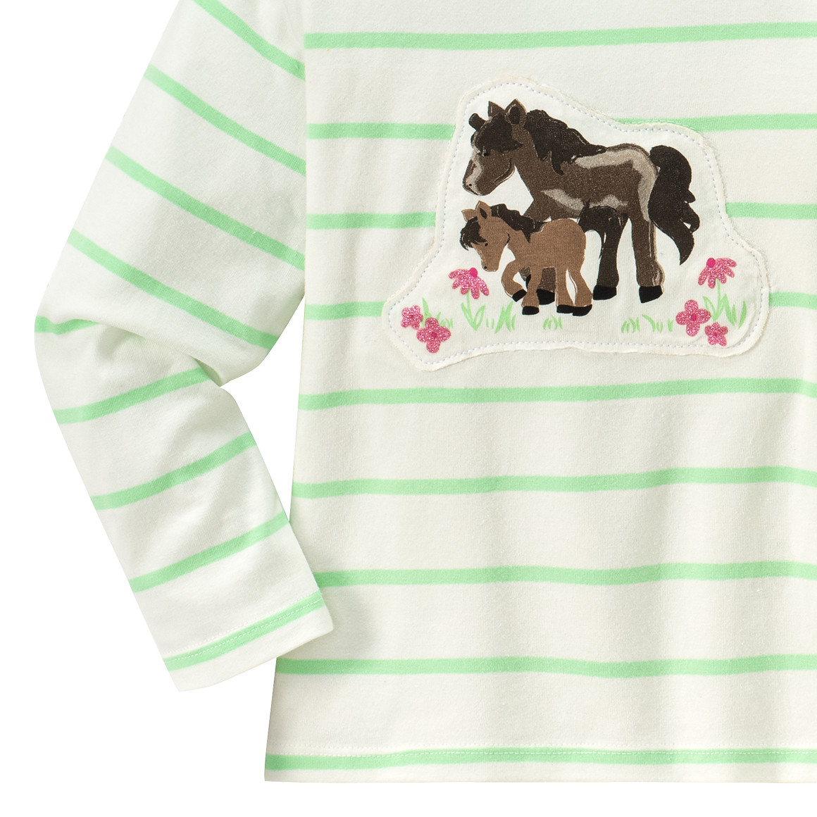 Baby Langarmshirt mit Pferden