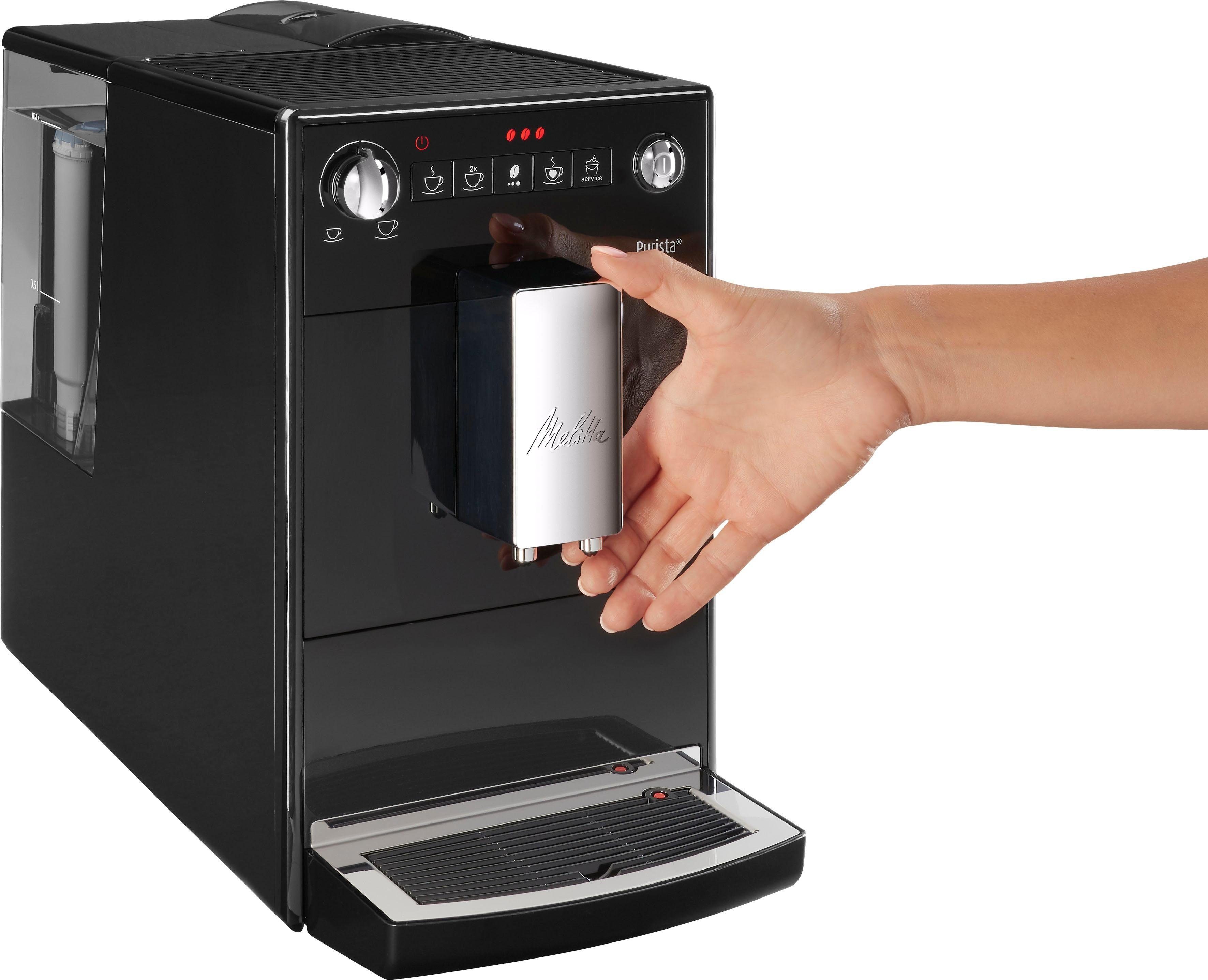 Melitta Kaffeevollautomat Purista® F230-102, schwarz, Lieblingskaffee-Funktion, kompakt & extra leise
