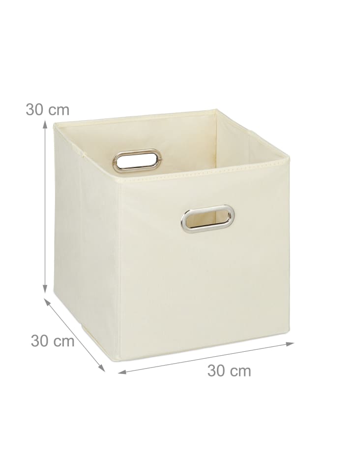 relaxdays 4 x Aufbewahrungsbox in Beige - (B)30 x (H)30 x (T)30 cm günstig kaufen onesize