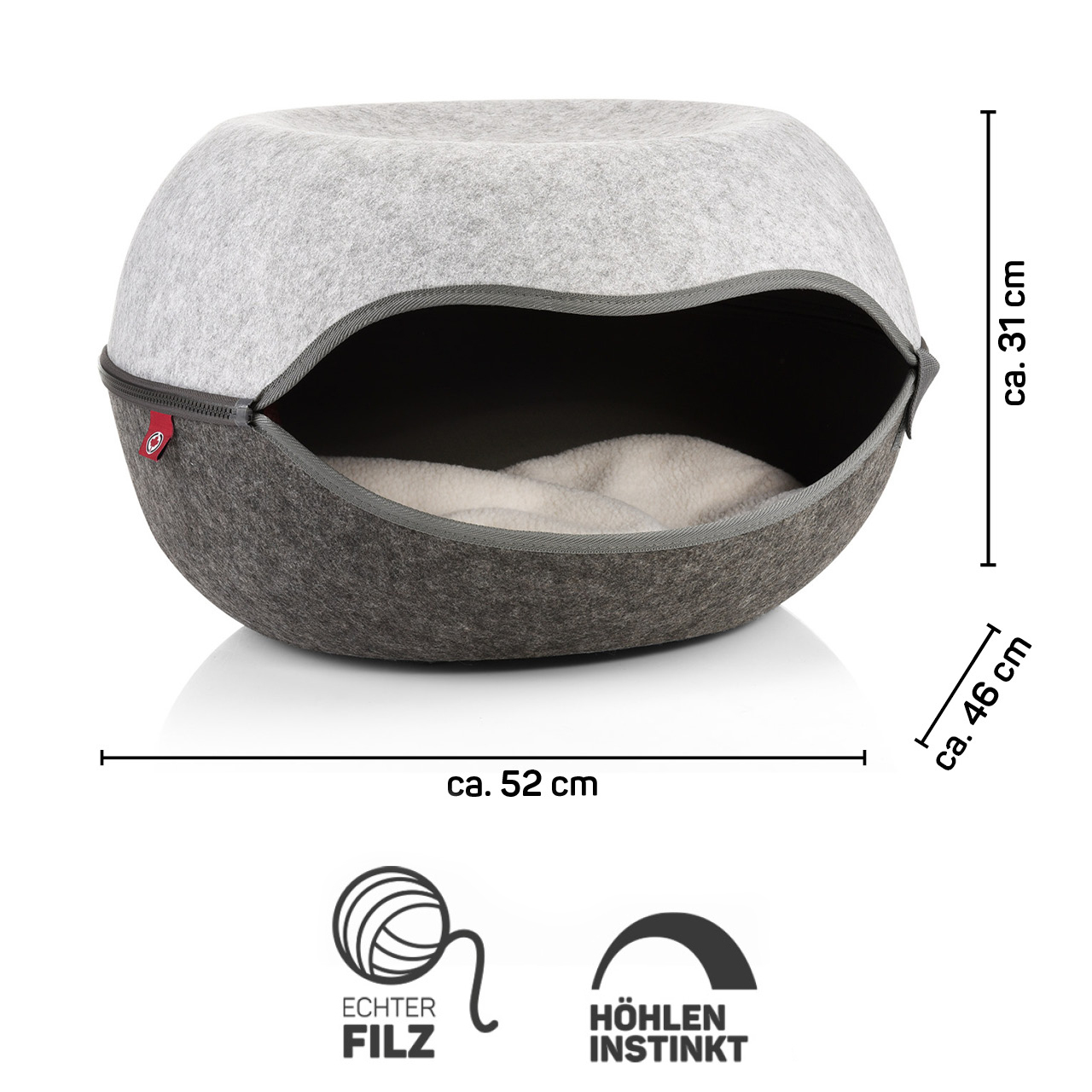 Canadian Cat Katzenbetten & Katzensofas Canadian Cat Company Filz Katzennest 2.0 grau