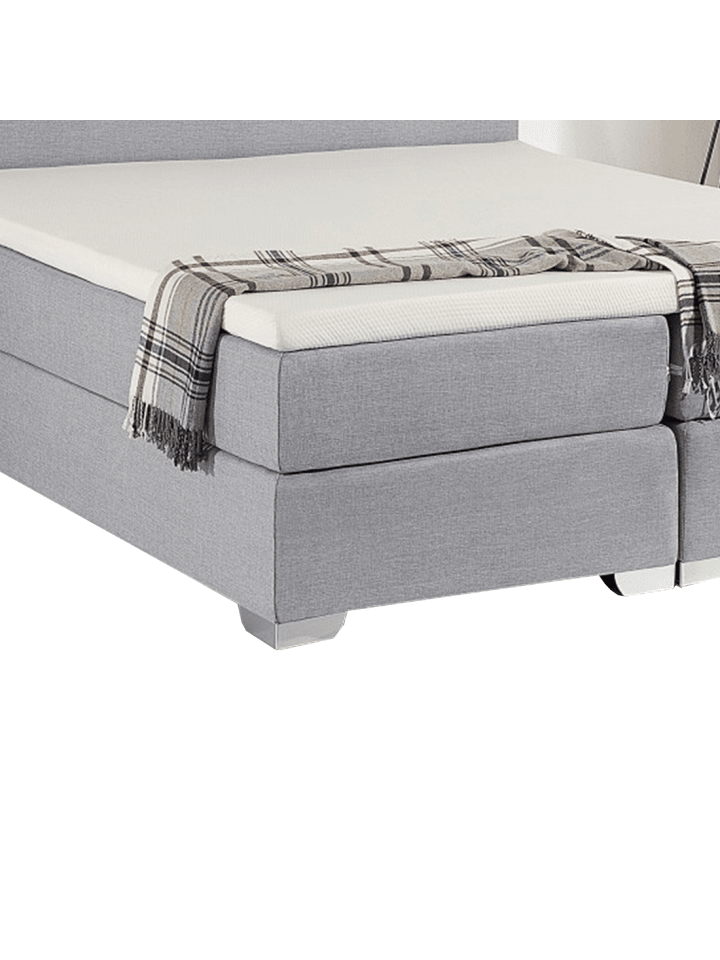 Beliani Doppelbett PRESIDENT in Grau/Silber - (W) 190 x (H) 90 x (L) 210 cm günstig kaufen onesize
