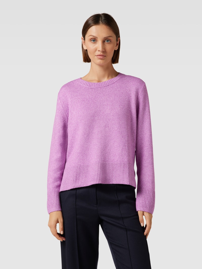 Strickpullover in melierter Optik in violett