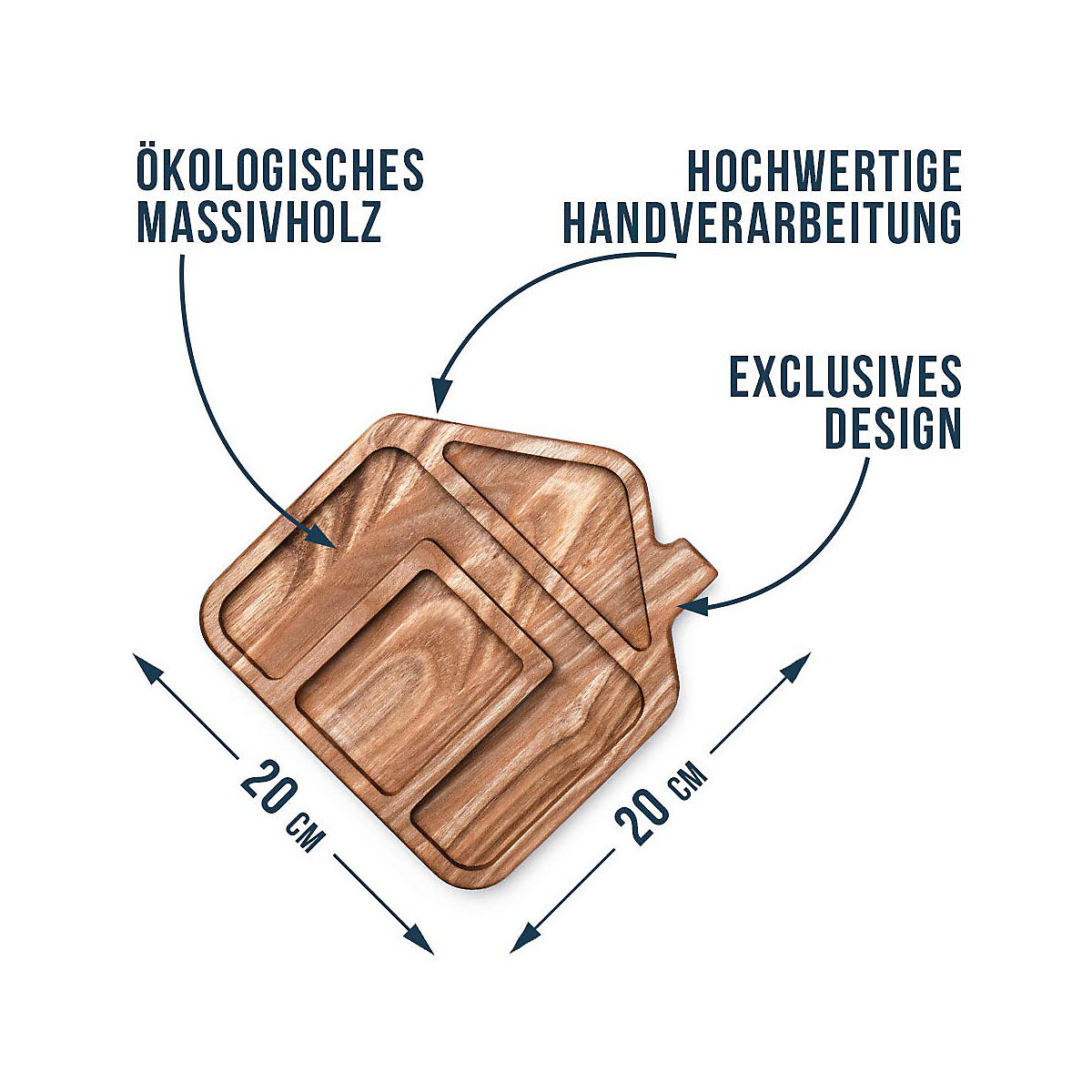 Kinder Holzteller Housy aus naturbelassenem Eschenholz
