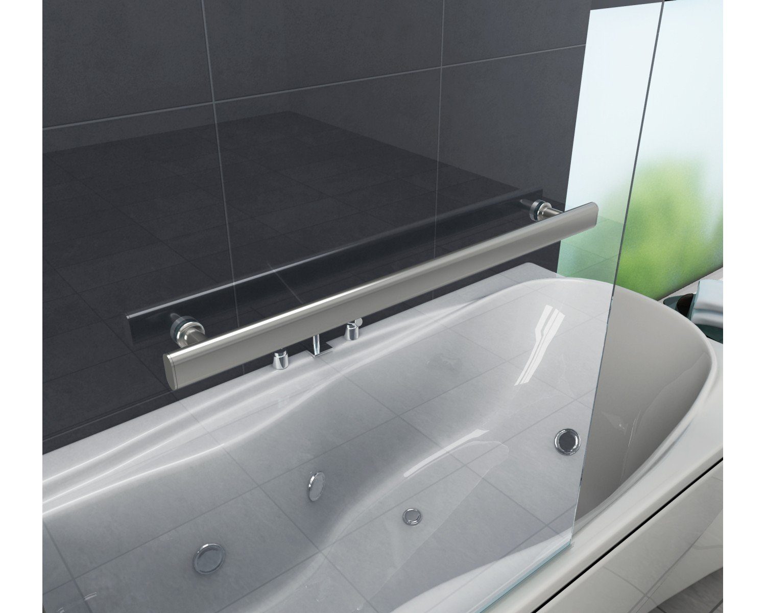 Home Systeme Badewannenaufsatz Eckduschwand Duschtrennwand Duschkabine Dusche Falttür Klarglas Glas