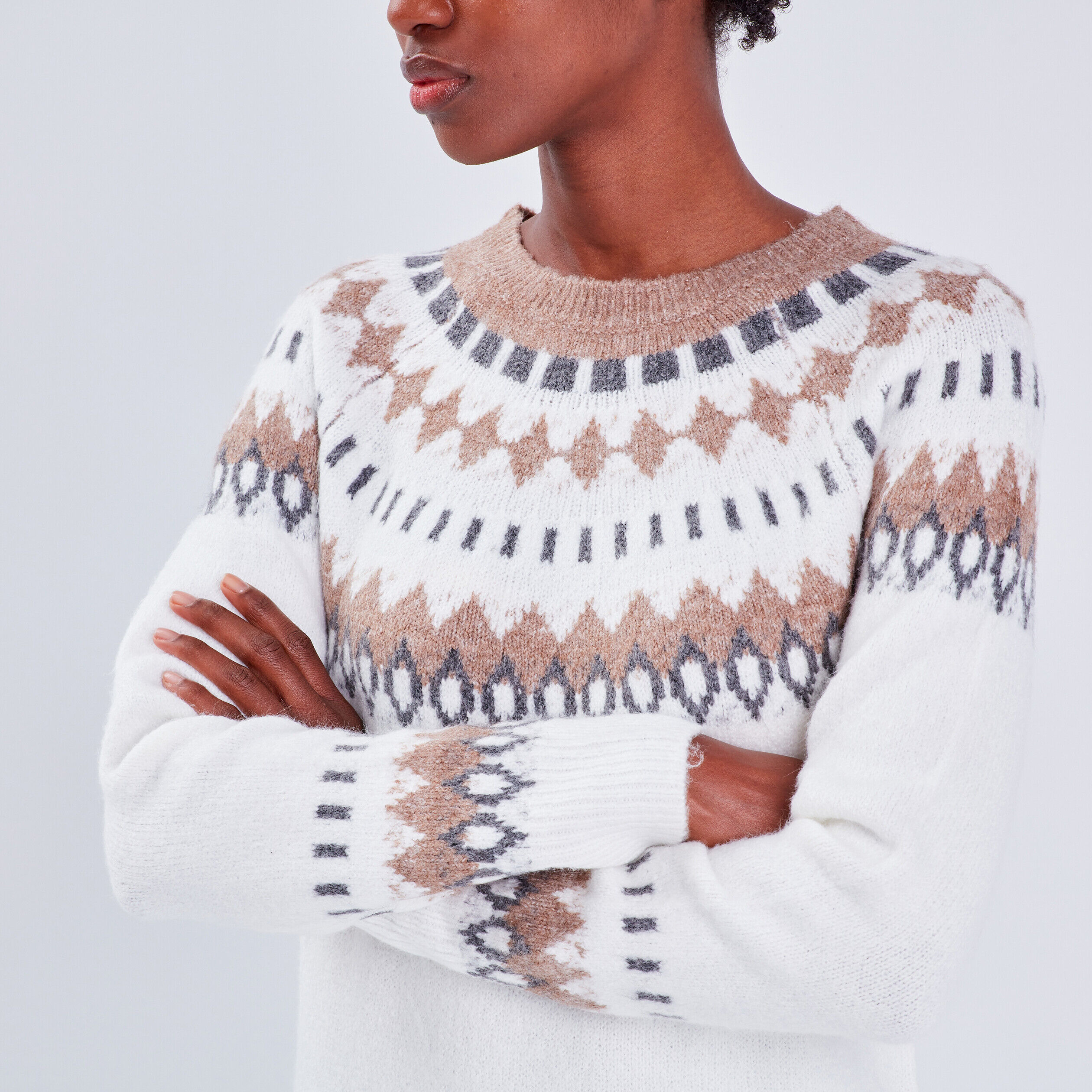 Robe pull droite ecru femme | Cache Cache