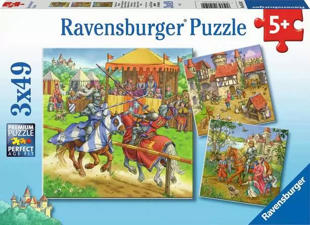 Kinderpuzzle ab 5 Jahren - Ritterturnier im Mittelalter - 49 Teile