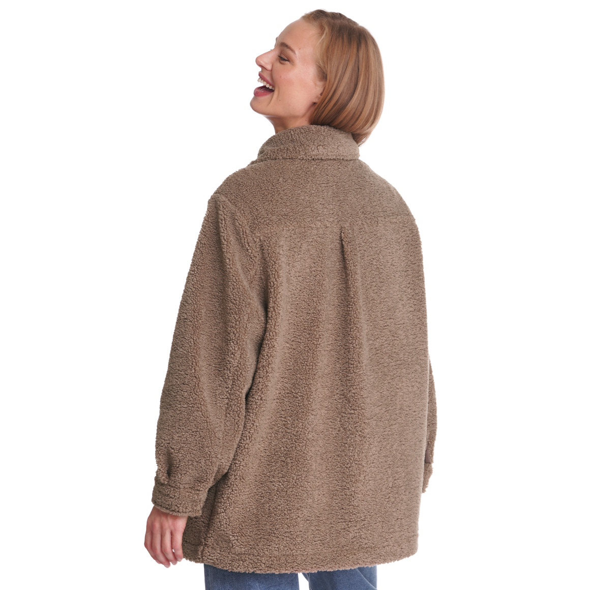 Damen Teddyjacke mit 2 Taschen