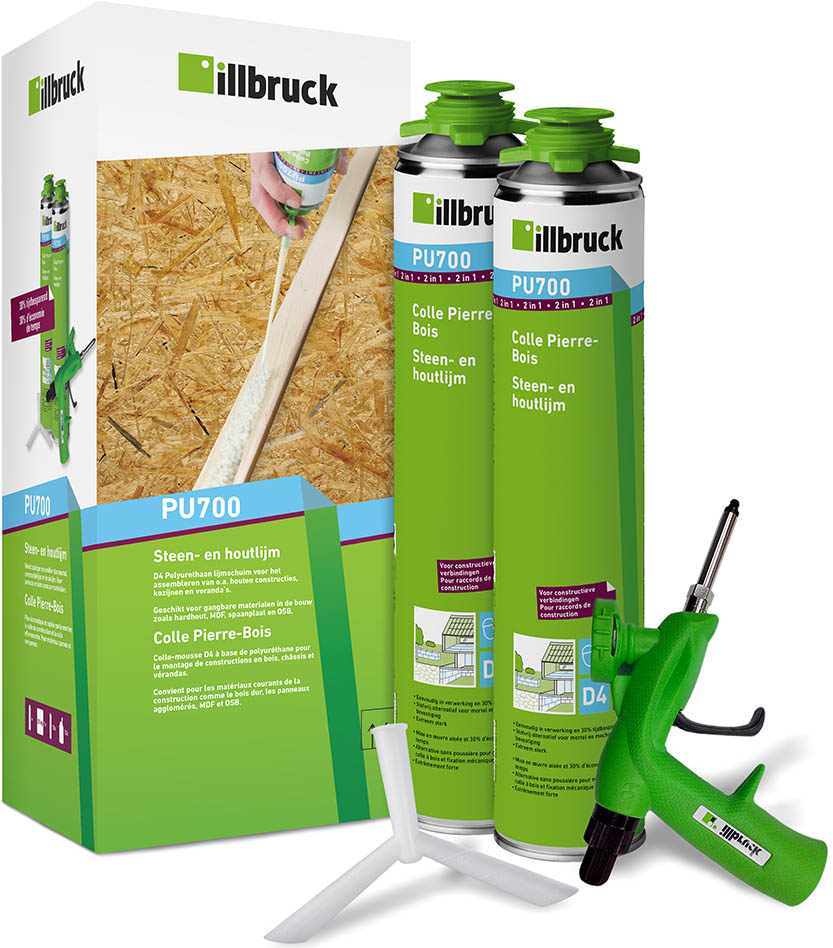 illbruck 340019 PU700 Kő- és faragasztó kezdőkészlet 880 ml