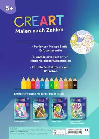 CreArt Malen nach Zahlen ab 5: Regenbogenland