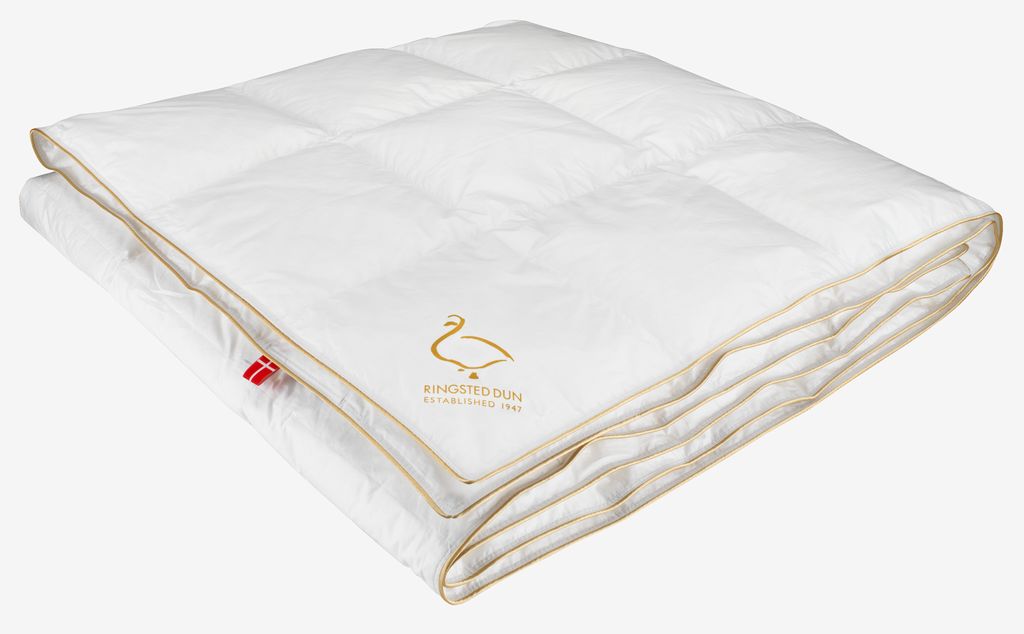 ROYAL GOLD gullfarget gåsedunsdyne 135x200 Ringsted Down ROYAL GOLD kjølig