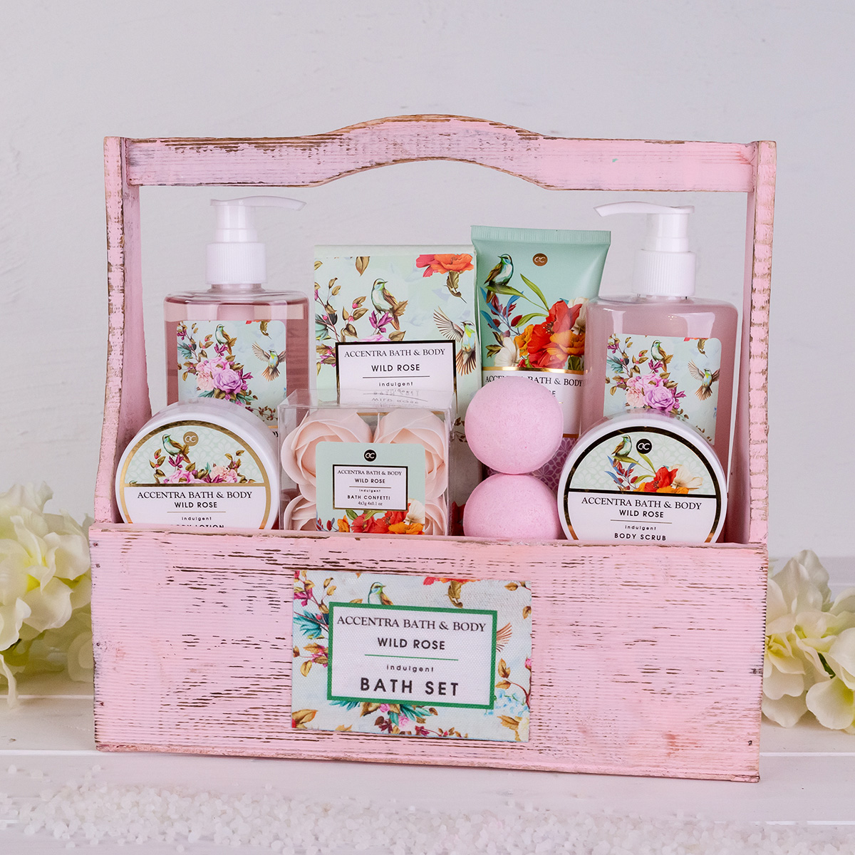 accentra Geschenkset VINTAGE FLORALS in Holzbox mit Tragegriff