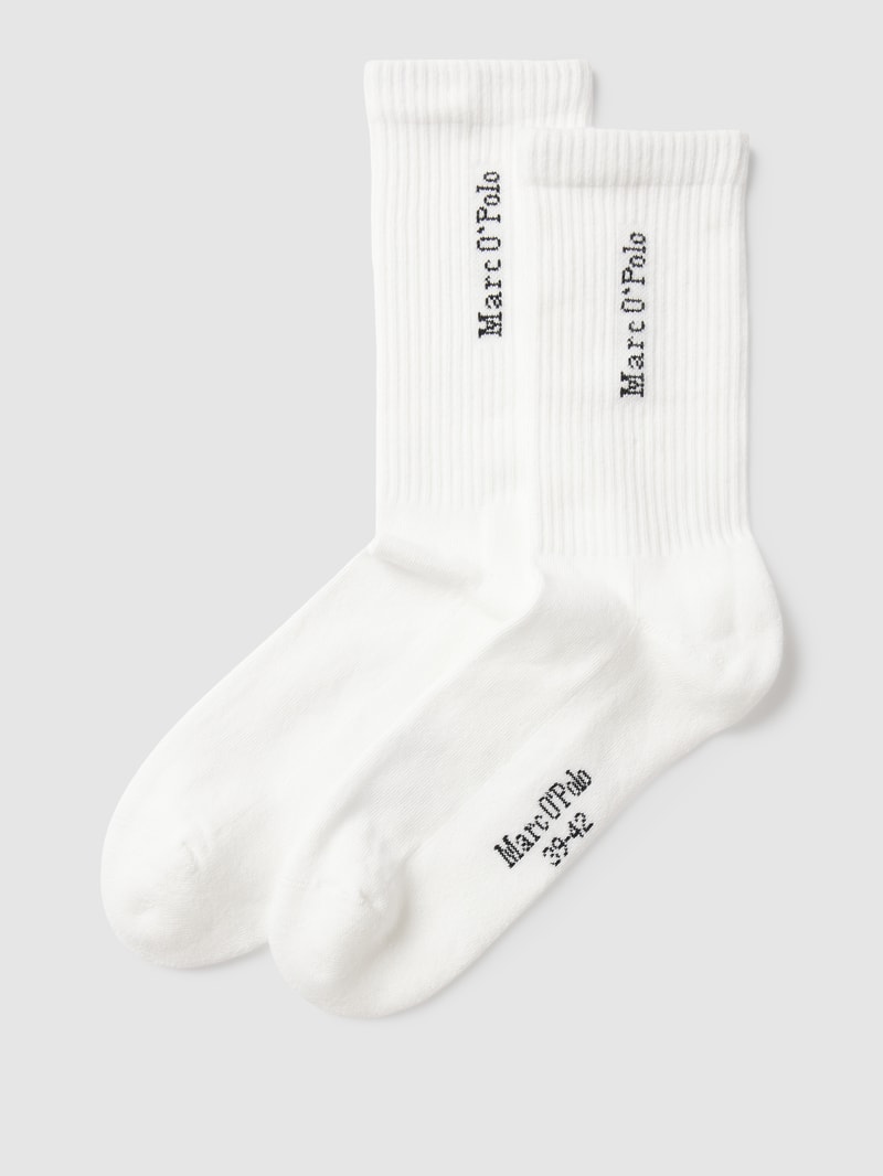 Socken mit Label-Detail im 2er-Pack Modell 'Alex' in weiß