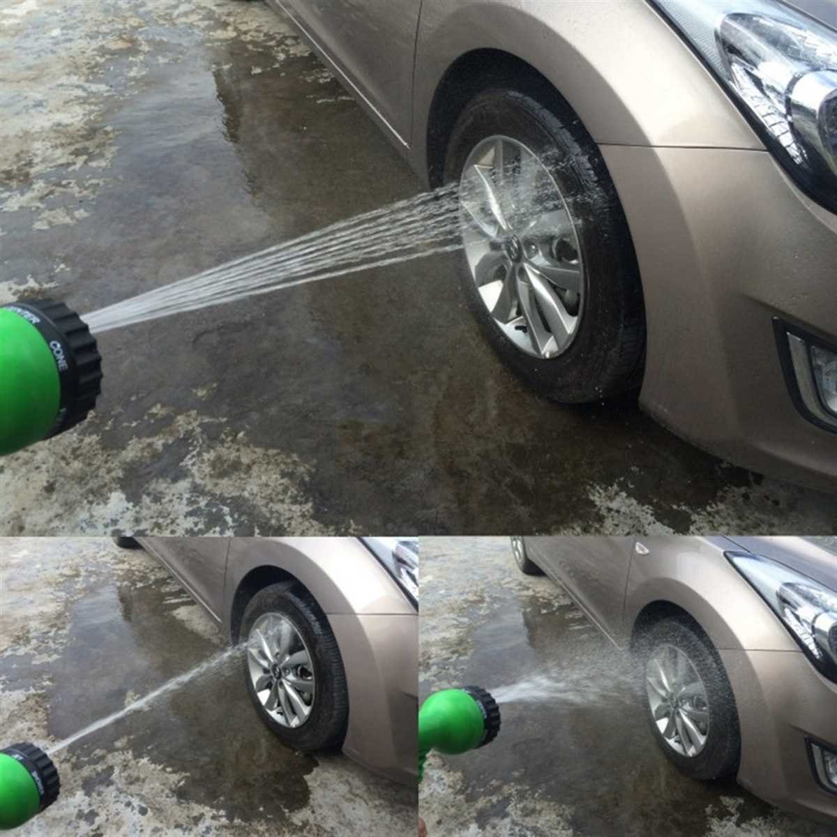 TRESKO Gartenschlauch Flexibler Wasserschlauch Garten kein verknoten, dehnbarer Flexischlauch Multifunktionsbrause mit 7 Funktionen