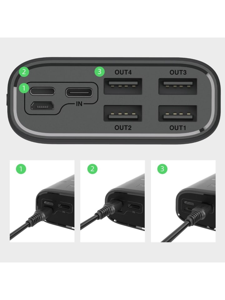 COFI 1453 30.000mAh Powerbank Ersatzakku in Grau günstig kaufen onesize