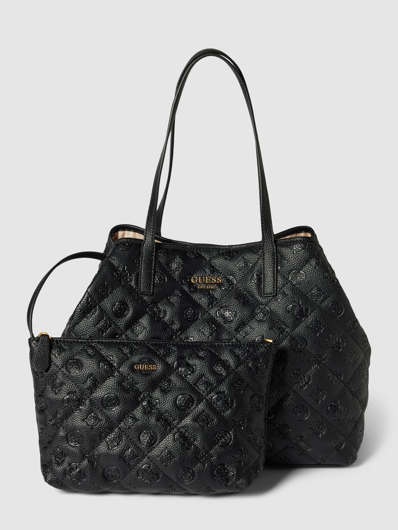 Shopper mit Strukturmuster Modell 'VIKKY LARGE' in schwarz