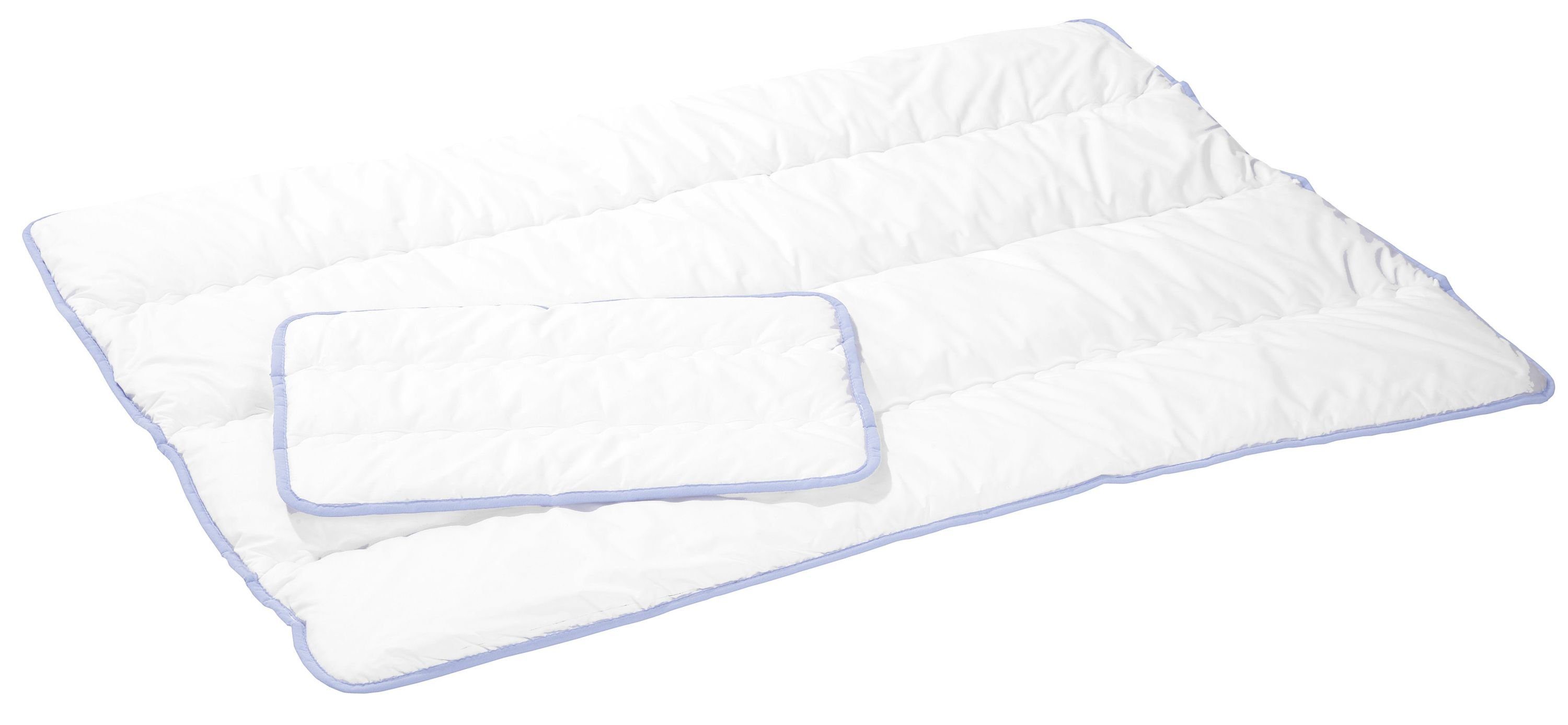 Kindersteppbett + Kopfkissen, Steppbett-Set, Alvi®, Füllung: Alvi Steppbett-Set LOVELY BABY (LB 100x135 cm) LB 100x135 cm weiß