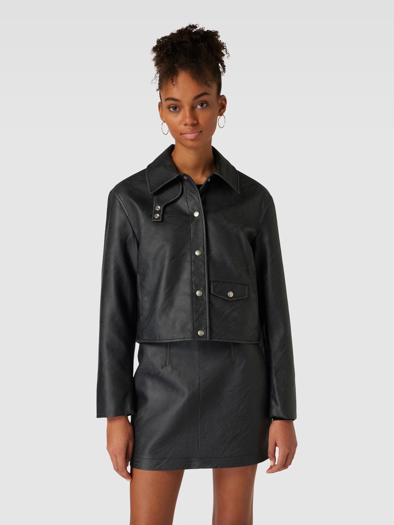 Jacke in Leder-Optik in black