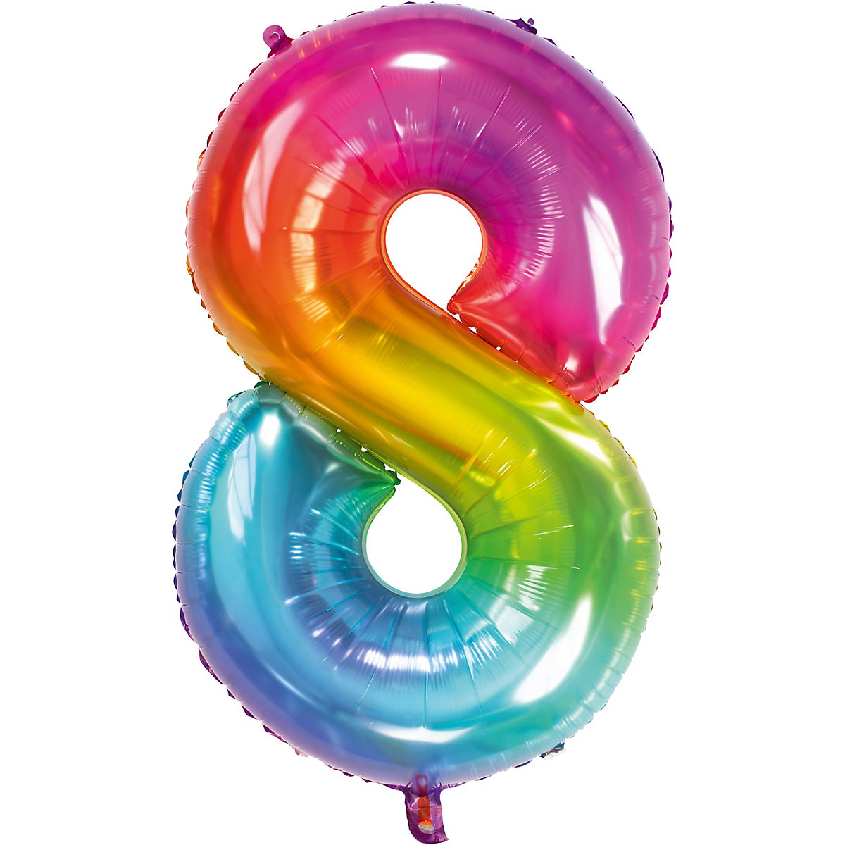 Folienballon Yummy Gummy Regenbogen Zahl 8, ca. 81 cm
