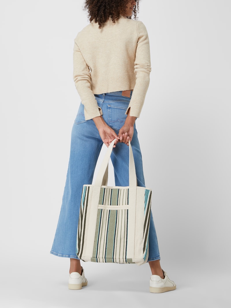 Shopper aus Canvas in olivgrün meliert