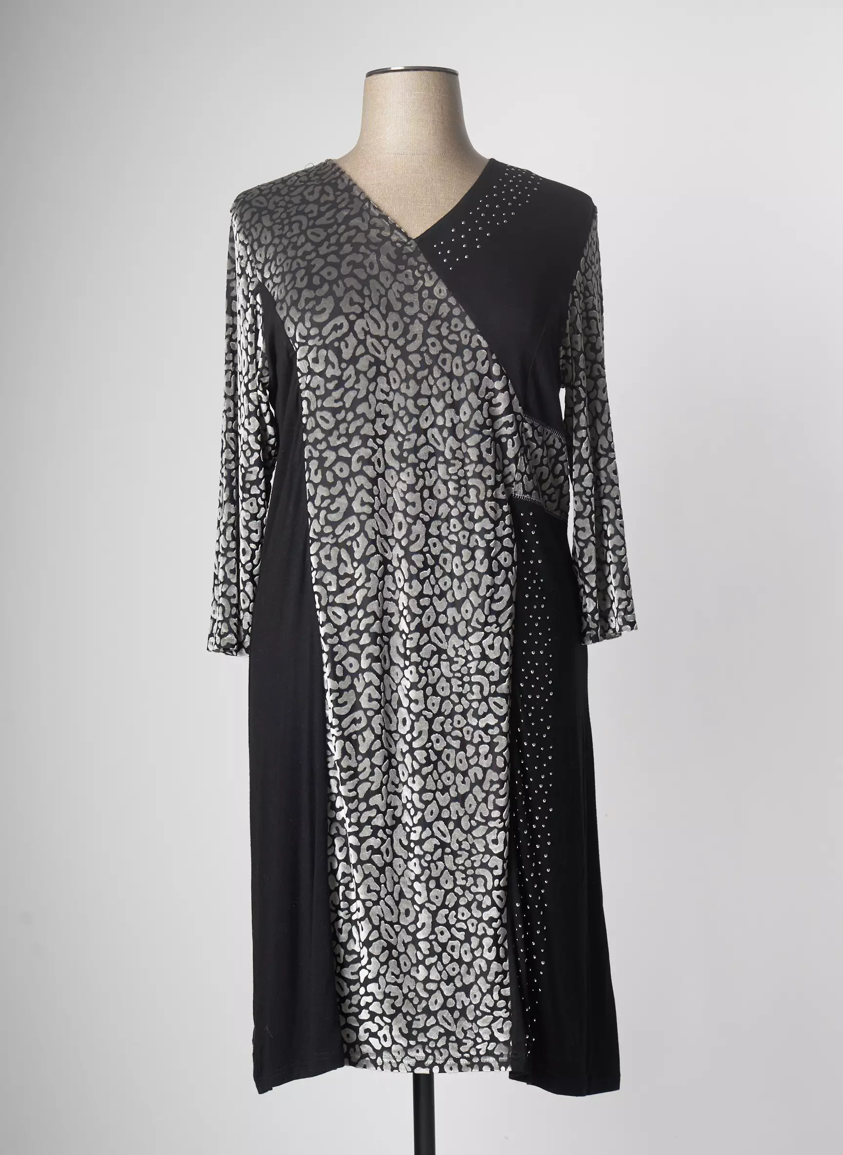 Chalou Robes Mi Longues Femme couleur gris