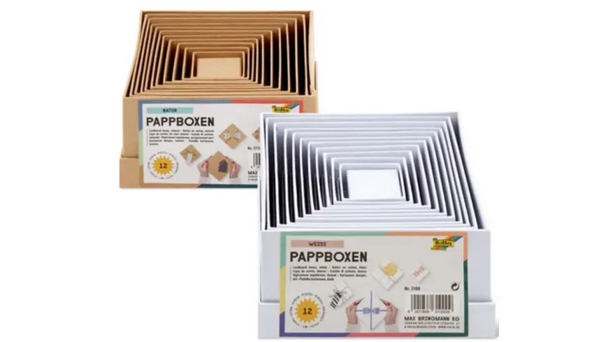 folia Pappboxen weiss 12 Grössen weiß