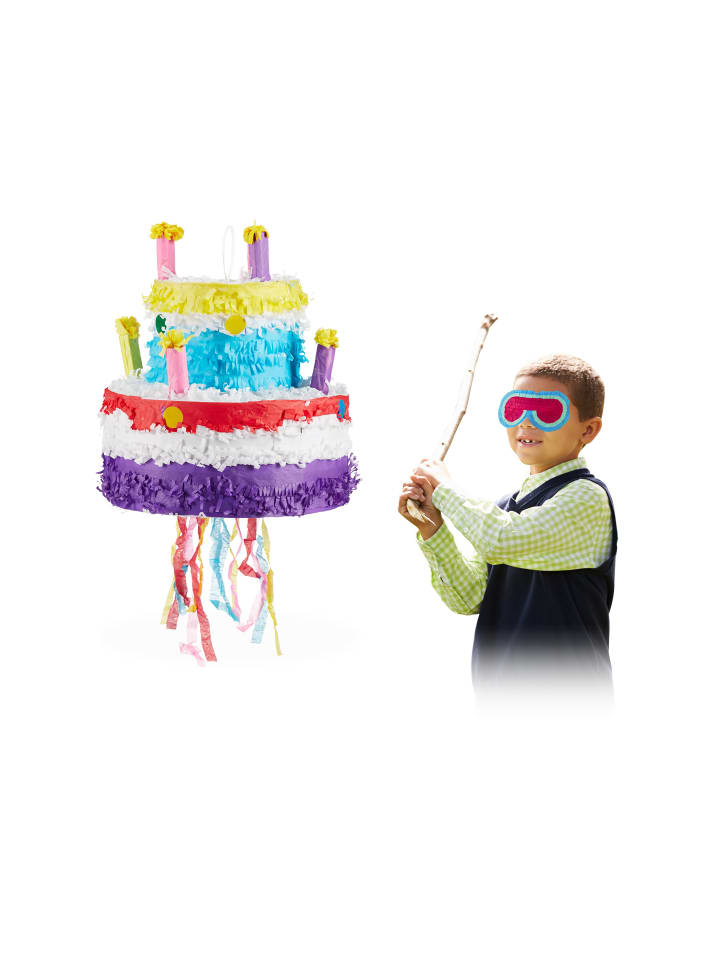 relaxdays Pinata Geburtstagstorte in Bunt günstig kaufen onesize