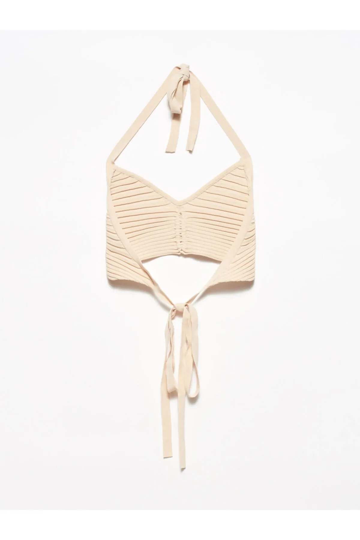 Dilvin  1011 – Strick-Bustier mit Schnürung hinten – Beige