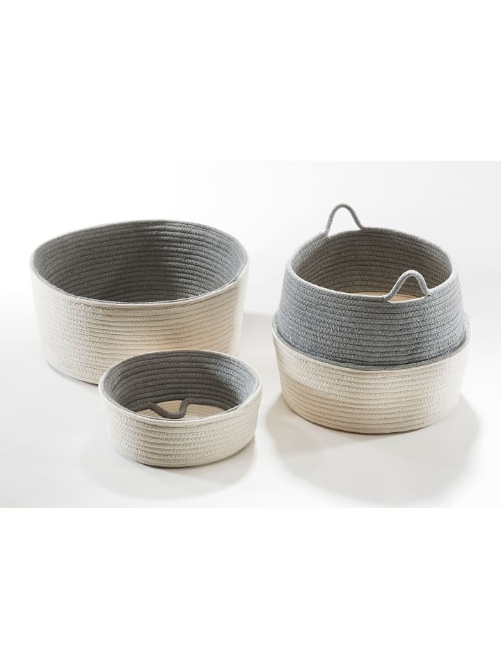 kobolo 3tlg. Set Aufbewahrungskorb FOLDSET3WG in Grau günstig kaufen onesize
