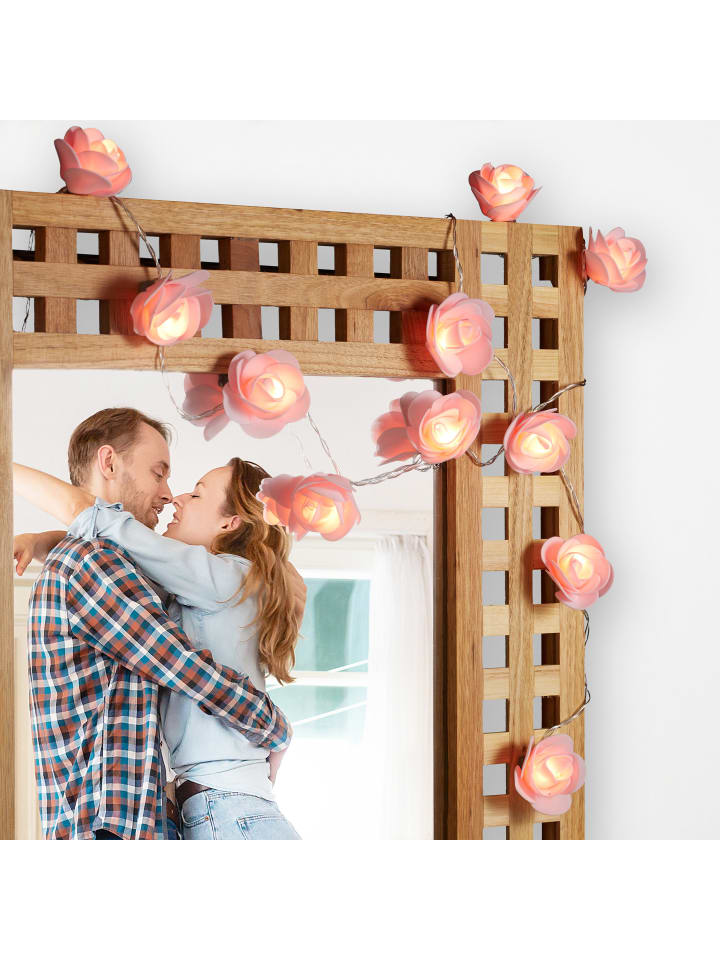 relaxdays Lichterkette Rosen in Rosa - (L)3,3 m günstig kaufen onesize