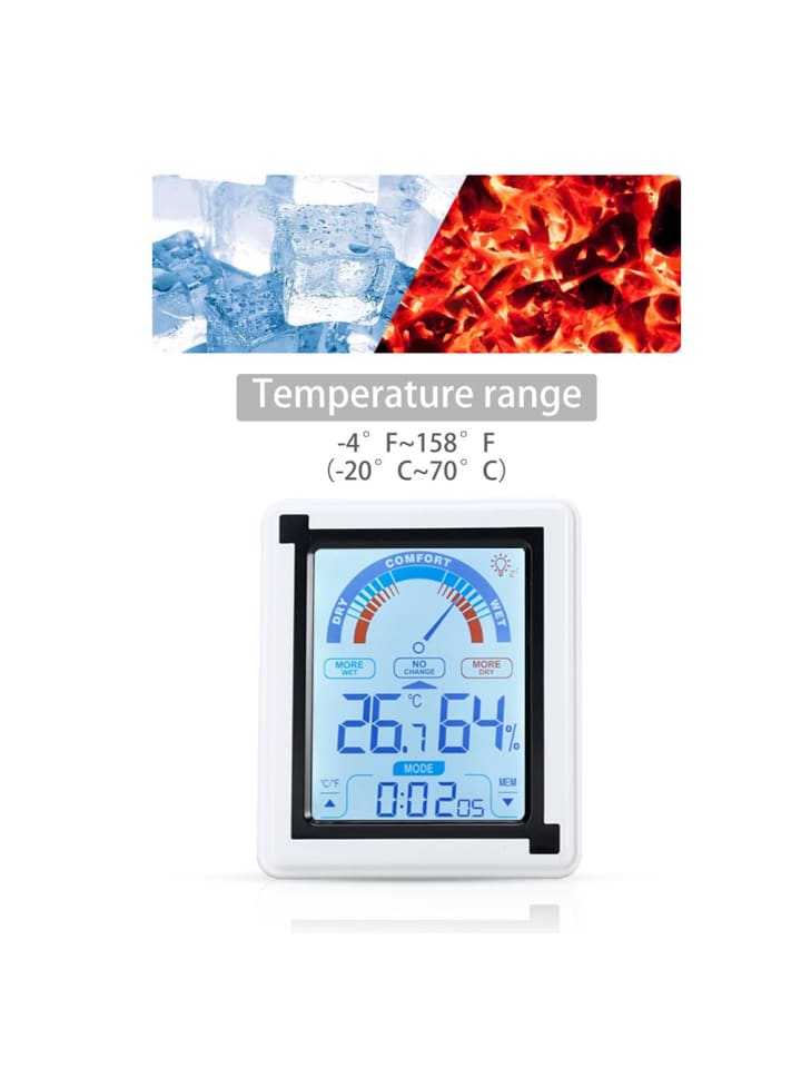Intirilife Elektronisches Thermometer mit Uhr in WEISS günstig kaufen onesize
