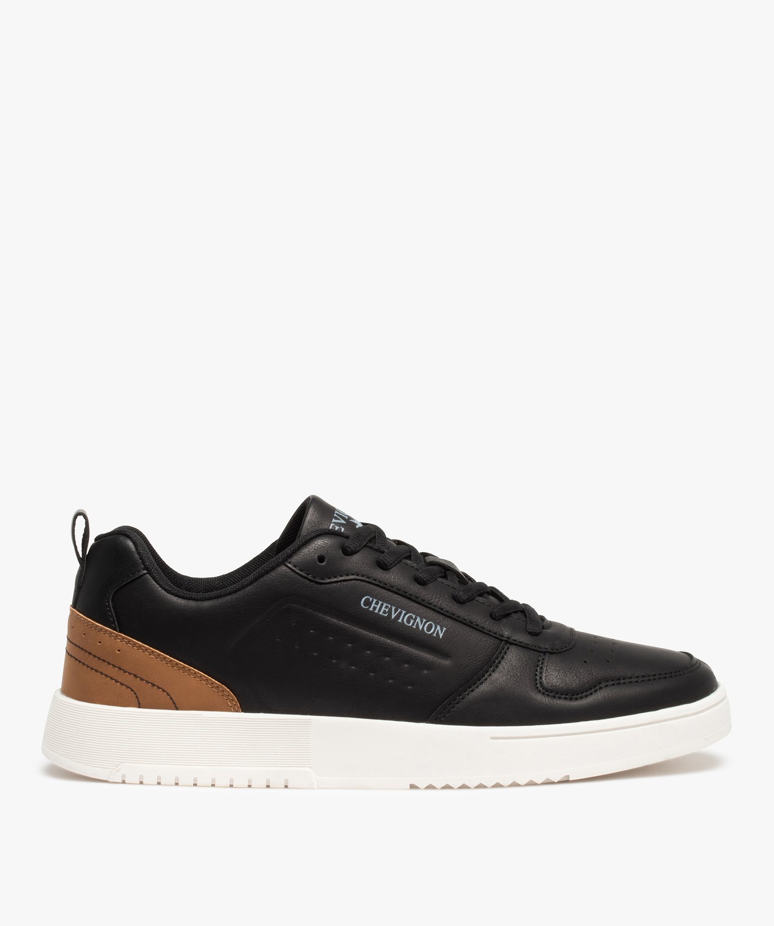 Baskets homme unies à semelle contrastante – Chevignon noir | GEMO