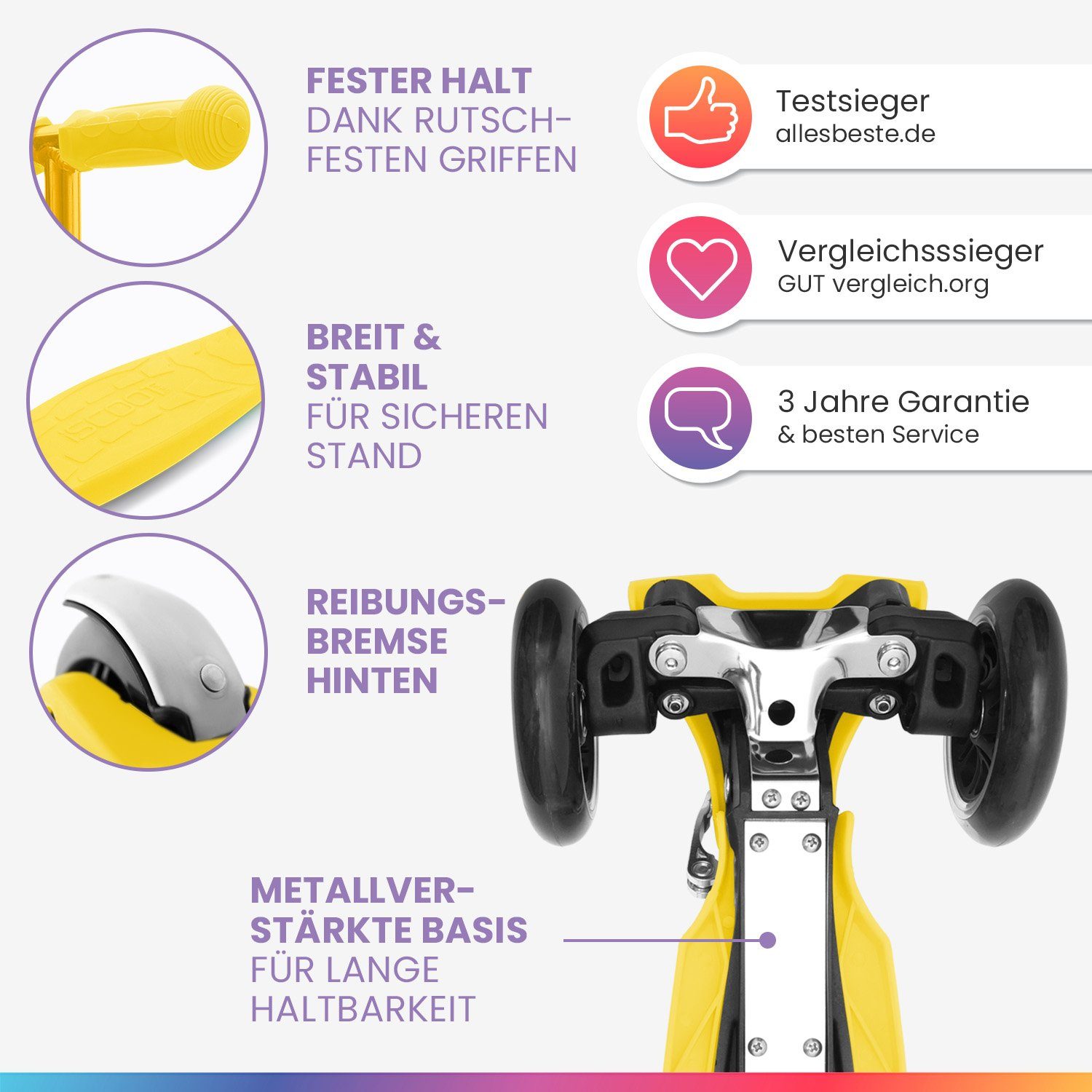 fun pro Cityroller ONE Special Kinderroller, Kick Scooter Roller Kinder - Stunt Tretroller Kinder klappbar