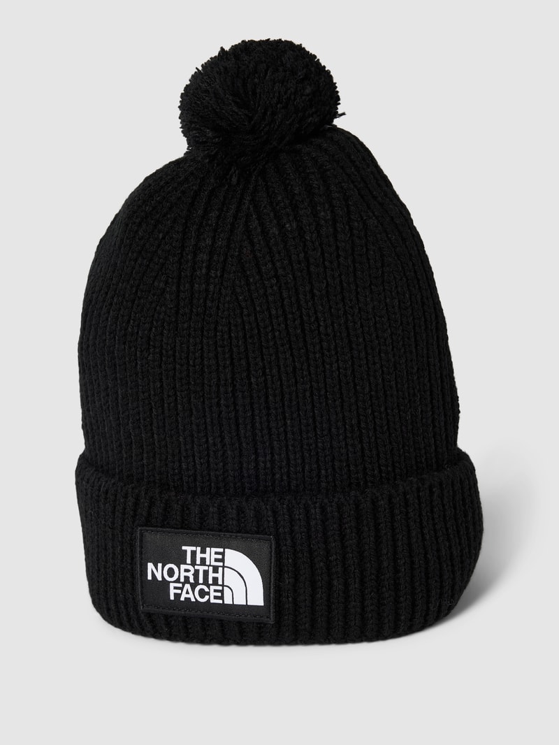 Beanie in Strick-Optik in schwarz