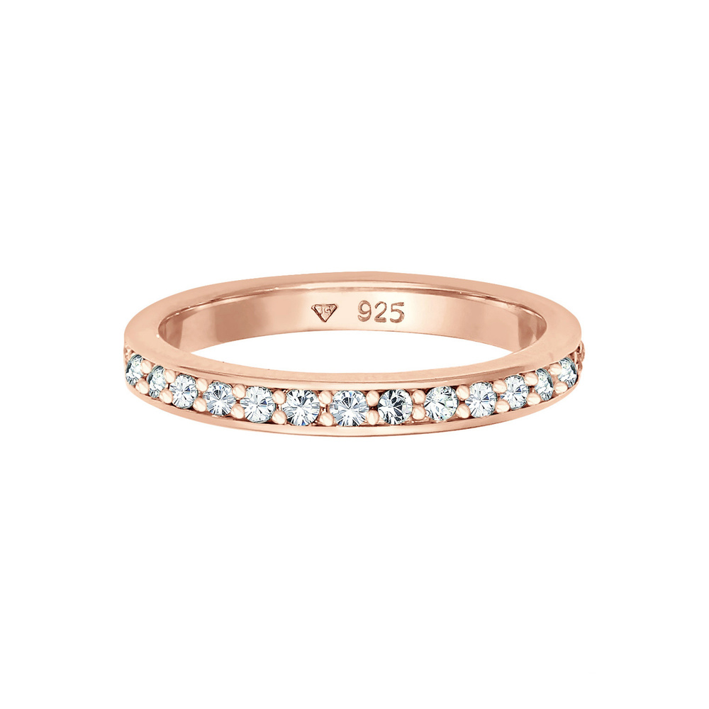 Elli Elli Bague Femmes bande Memoire avec cristaux en argent sterling 925 Bague
